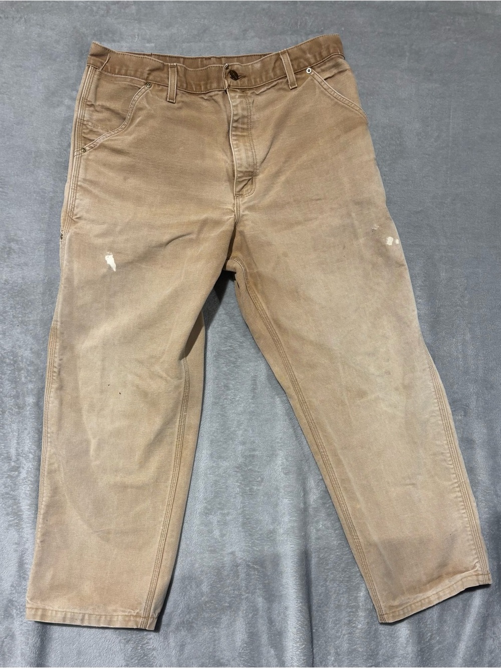 Vintage Carhartt Carpenter Pants Men's Duck Canvas USA Made 38x32 Distressed